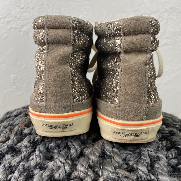 American Eagle Glitter high top Sneakers size 6 - Picture 4 of 8